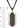 Thumbnail Image 3 of Men's Bevelled Edge Dog Tag Pendant in Stainless Steel with Black and Rose IP - 24"