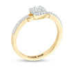 Thumbnail Image 2 of Engravable 1/5 CT. T.W. Princess-Cut Diamond Frame Buckle Promise Ring in 10K White, Yellow or Rose Gold (1 Line)