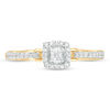 Thumbnail Image 4 of Engravable 1/5 CT. T.W. Princess-Cut Diamond Frame Buckle Promise Ring in 10K White, Yellow or Rose Gold (1 Line)