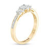 Thumbnail Image 2 of Engravable 1/4 CT. T.W. Diamond Three Stone Promise Ring in 10K White, Yellow or Rose Gold (1 Line)