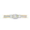Thumbnail Image 4 of Engravable 1/4 CT. T.W. Diamond Three Stone Promise Ring in 10K White, Yellow or Rose Gold (1 Line)