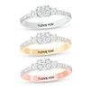 Thumbnail Image 2 of Engravable 1/5 CT. T.W. Composite Diamond Three Stone Promise Ring in 10K White, Yellow or Rose Gold (1 Line)