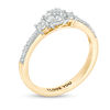 Thumbnail Image 3 of Engravable 1/5 CT. T.W. Composite Diamond Three Stone Promise Ring in 10K White, Yellow or Rose Gold (1 Line)