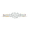 Thumbnail Image 4 of Engravable 1/5 CT. T.W. Composite Diamond Three Stone Promise Ring in 10K White, Yellow or Rose Gold (1 Line)