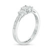 Thumbnail Image 2 of Engravable 1/4 CT. T.W. Diamond Three Stone Promise Ring in Sterling Silver (1 Line)