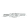 Engravable 1/4 CT. T.W. Diamond Three Stone Promise Ring in Sterling Silver (1 Line)