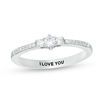 Thumbnail Image 0 of Engravable 1/8 CT. T.W. Diamond Three Stone Promise Ring in Sterling Silver (1 Line)