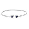 Thumbnail Image 0 of 4.8mm Lab-Created Blue and White Sapphire Frame Flex Bangle in Sterling Silver