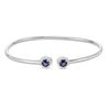 Thumbnail Image 1 of 4.8mm Lab-Created Blue and White Sapphire Frame Flex Bangle in Sterling Silver