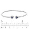 Thumbnail Image 1 of 4.8mm Lab-Created Blue and White Sapphire Frame Flex Bangle in Sterling Silver