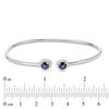 Thumbnail Image 2 of 4.8mm Lab-Created Blue and White Sapphire Frame Flex Bangle in Sterling Silver