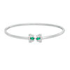 Thumbnail Image 0 of Marquise Lab-Created Emerald and White Sapphire Flex Bangle in Sterling Silver
