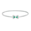 Thumbnail Image 1 of Marquise Lab-Created Emerald and White Sapphire Flex Bangle in Sterling Silver