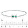 Thumbnail Image 1 of Marquise Lab-Created Emerald and White Sapphire Flex Bangle in Sterling Silver
