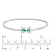 Thumbnail Image 2 of Marquise Lab-Created Emerald and White Sapphire Flex Bangle in Sterling Silver