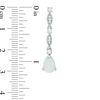 Thumbnail Image 2 of Pear-Shaped Lab-Created Opal and 0.18 CT. T.W. Diamond Drop Earrings in Sterling Silver