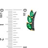 Thumbnail Image 2 of Marquise Lab-Created Emerald and 0.115 CT. T.W. Black Diamond Leaf Branch Crawler Earrings in 10K Gold