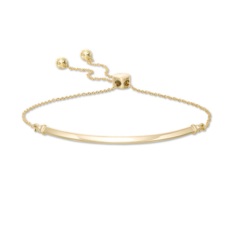 Flat Bar Bolo Bracelet in 10K Gold - 9.5"|Peoples Jewellers