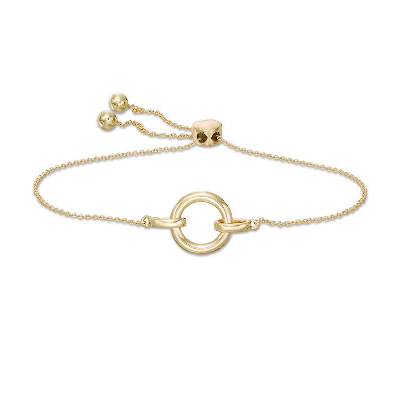 Open Circle Bolo Bracelet in 10K Gold - 9.5"|Peoples Jewellers