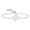 Thumbnail Image 0 of Maple Leaf Bolo Bracelet in 10K White Gold - 9.5"