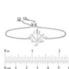 Thumbnail Image 2 of Maple Leaf Bolo Bracelet in 10K White Gold - 9.5"