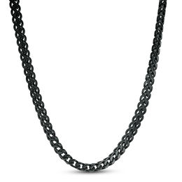 Men's 3.0mm Franco Snake Chain Necklace in Stainless Steel with Black IP - 24&quot;