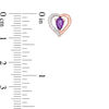 Thumbnail Image 1 of Pear-Shaped Amethyst and 0.04 CT. T.W. Diamond Heart Stud Earrings in 10K Rose Gold