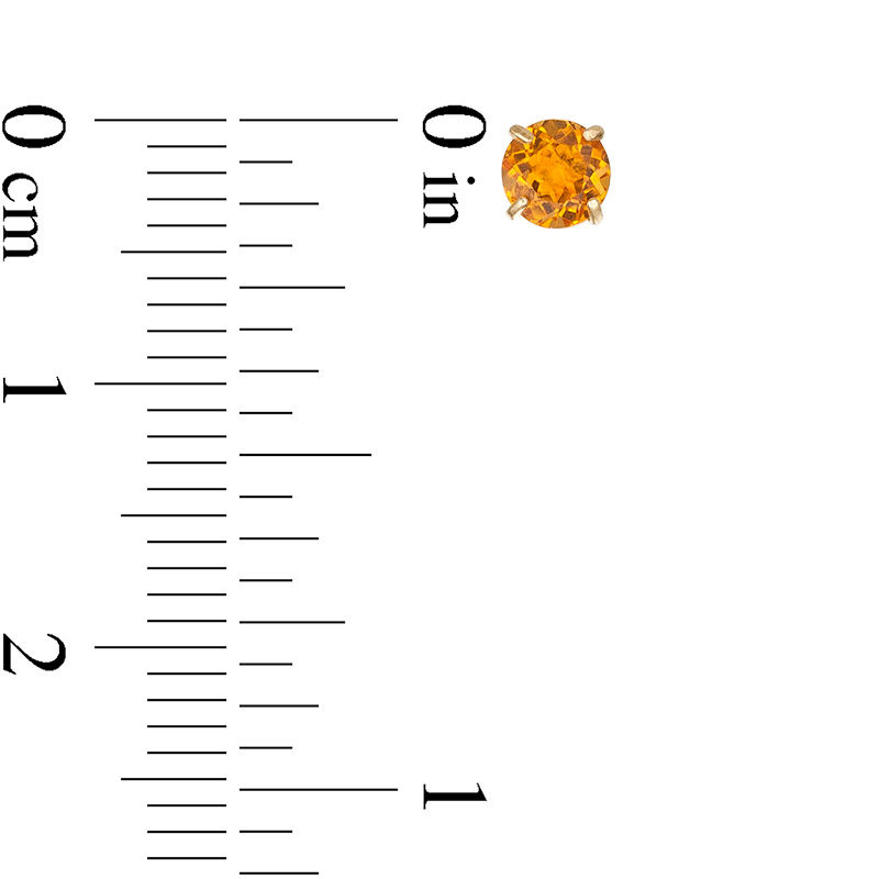 Main Image 2 of 5.0m Citrine Solitaire Stud Earrings in 10K Gold