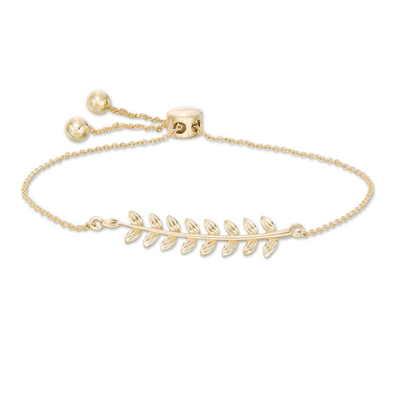 Leaf Vine Bolo Bracelet in 10K Gold - 9.5"|Peoples Jewellers