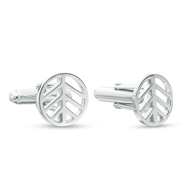Men's Divided Open Circle Cuff Links in Sterling Silver|Peoples Jewellers