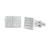 Thumbnail Image 0 of Men's Horizontal Bar and Grid Pattern Cuff Links in Sterling Silver