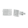 Thumbnail Image 1 of Men's Horizontal Bar and Grid Pattern Cuff Links in Sterling Silver