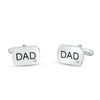 Thumbnail Image 1 of Men's 0.04 CT. T.W. Diamond Etched &quot;DAD&quot; Cuff Links in Sterling Silver
