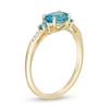 Thumbnail Image 3 of Sideways Oval Blue Topaz and Diamond Accent Ring in 10K Gold