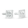 Thumbnail Image 1 of Men's Square Frame Criss-Cross Pattern Cuff Links in Sterling Silver
