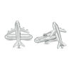Thumbnail Image 1 of Men's Textured Airplane Cuff Links in Sterling Silver