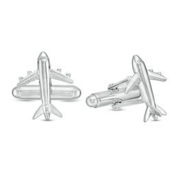 Men's Textured Airplane Cuff Links in Sterling Silver