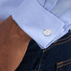 Thumbnail Image 2 of Men's Threaded Button Cuff Links in Sterling Silver