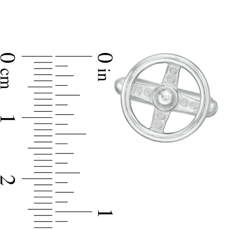 Main Image 2 of Men's Racecar Steering Wheel Cuff Links in Sterling Silver