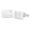 Thumbnail Image 0 of Men's Diamond Accent Starburst Rectangular Cuff Links in Sterling Silver