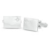 Thumbnail Image 1 of Men's Diamond Accent Starburst Rectangular Cuff Links in Sterling Silver