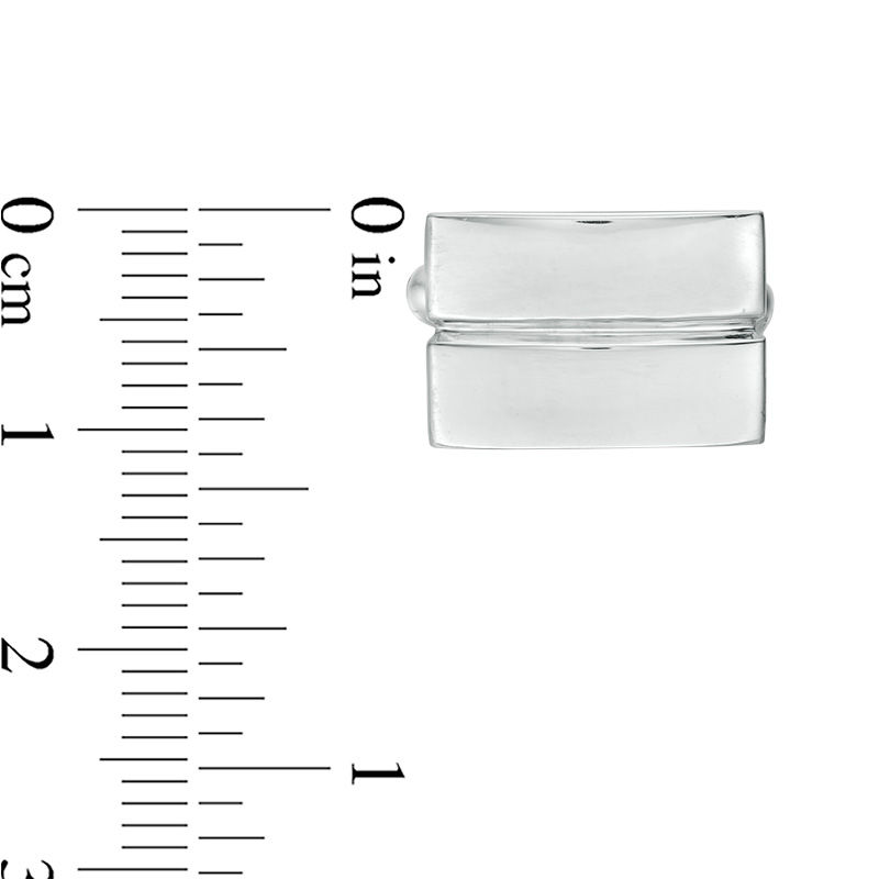 Main Image 2 of Men's Rectangle Centre Groove Cuff Links in Sterling Silver