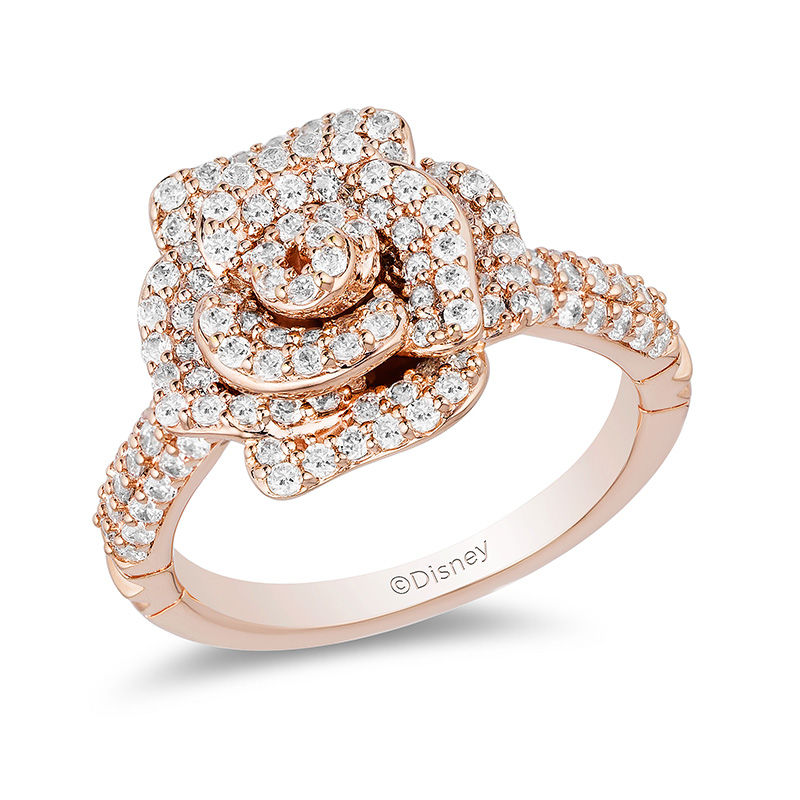 Enchanted Disney Belle 1.01 CT. T.W. Diamond Rose Ring in 10K Rose Gold|Peoples Jewellers