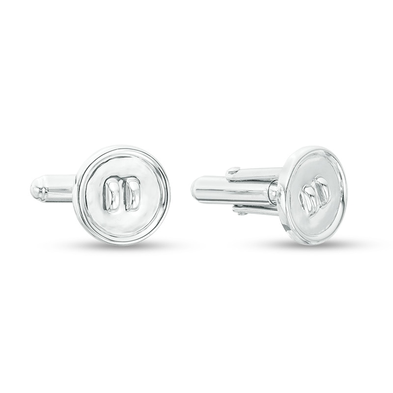 Threaded Button Cuff Links in Sterling Silver