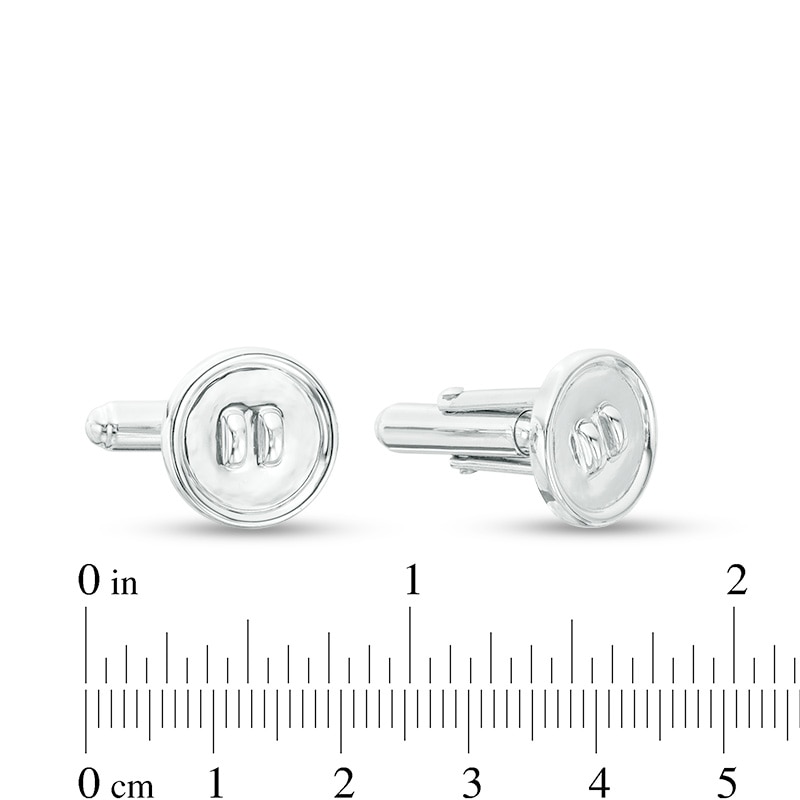Threaded Button Cuff Links in Sterling Silver