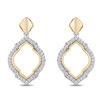 Thumbnail Image 1 of Enchanted Disney Jasmine 0.18 CT. T.W. Diamond Arabesque Outline Drop Earrings in Sterling Silver and 10K Gold