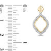 Thumbnail Image 3 of Enchanted Disney Jasmine 0.18 CT. T.W. Diamond Arabesque Outline Drop Earrings in Sterling Silver and 10K Gold
