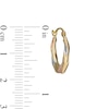 Thumbnail Image 3 of 18.0mm Multi-Finish Twist Geometric Tube Hoop Earrings in 14K Tri-Tone Gold