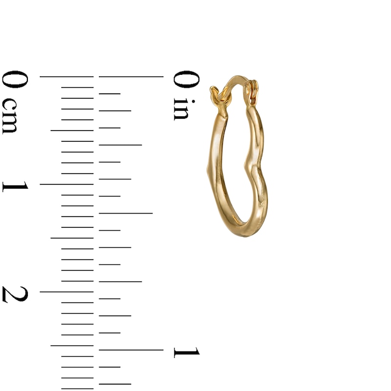 17.0mm Tilted Tube Heart-Shaped Hoop Earrings in 14K Gold