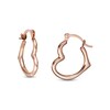 Thumbnail Image 1 of 17.0mm Tilted Tube Heart-Shaped Hoop Earrings in 14K Rose Gold